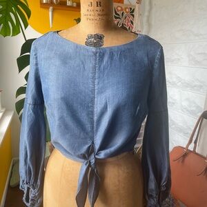 Blue Denim Women's Crop Top